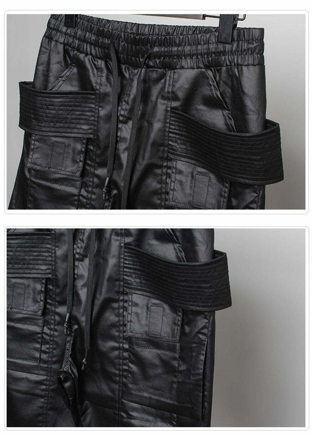 Y2K Aesthetic Coated Cargo Skirt for Women - Grunge Style Fashion with a Coquette Twist Y2K Aesthetic Coated Cargo Skirt for Women - Grunge Style Fashion with a Coquette Twist