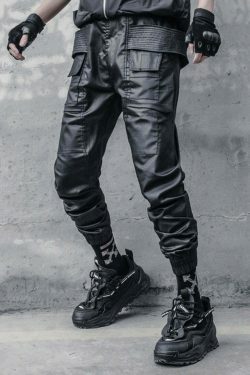 Y2K Aesthetic Coated Cargo Skirt for Women - Grunge Style Fashion with a Coquette Twist