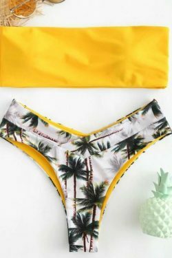 Y2K Aesthetic Coconut Print Bikini Set for Women - Grunge Style Swimwear with Coquette Vibes
