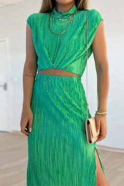 Y2K Aesthetic Collar Shirt & Mid-Length Skirt Set - Coquette Grunge Fashion Two-Piece Suit