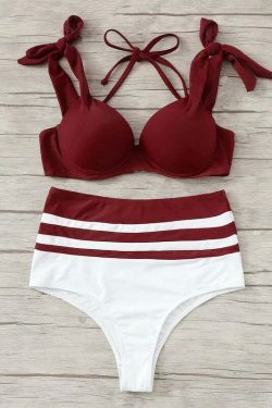 Y2K Aesthetic Color Block Bikini Set - Coquette Grunge Fashion & Pastel Goth Vibes