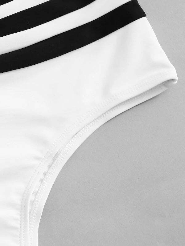 Y2K Aesthetic Color Block Bikini Set - Coquette Grunge Fashion & Pastel Goth Vibes