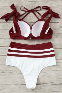 Y2K Aesthetic Color Block Bikini Set - Coquette Grunge Fashion & Pastel Goth Vibes