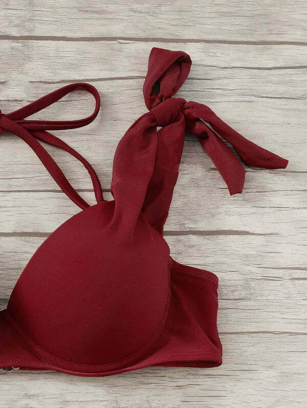 Y2K Aesthetic Color Block Bikini Set - Coquette Grunge Fashion & Pastel Goth Vibes