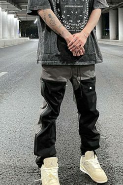 Y2K Aesthetic Color Block Cargo Skirt - Coquette & Grunge Style Women's Fashion