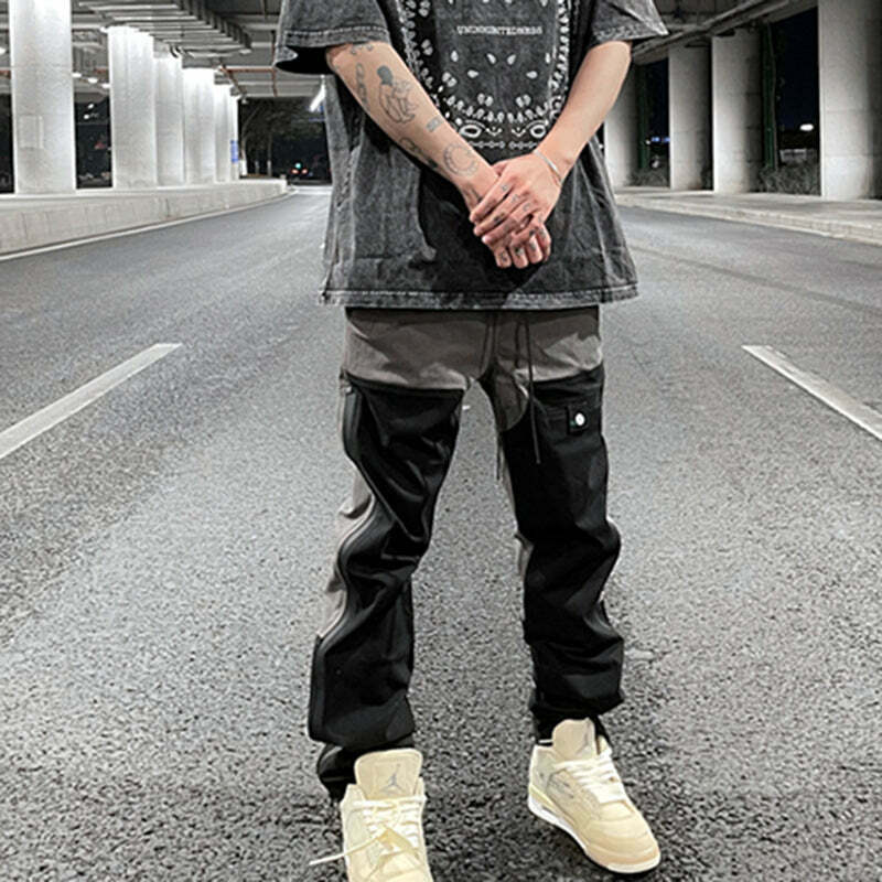 Y2K Aesthetic Color Block Cargo Skirt - Coquette & Grunge Style Women's Fashion