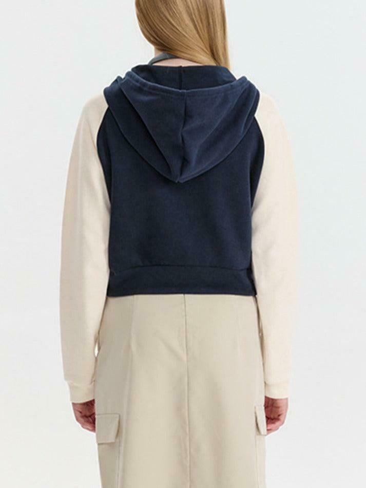 Y2K Aesthetic Color Block Embroidered Oversized Hoodie Y2K Aesthetic Color Block Embroidered Oversized Hoodie