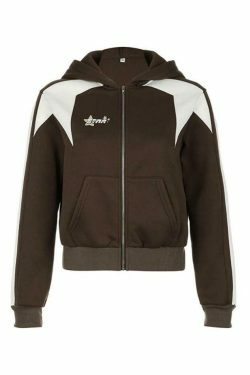 Y2K Aesthetic Color Block Splice Print Oversized Hoodie