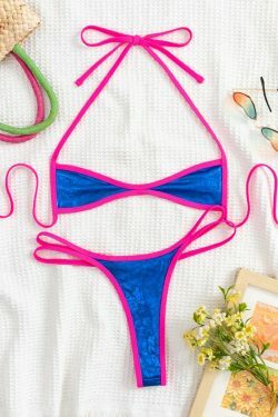 Y2K Aesthetic Color Contrast Bikini - Sexy Swimsuit for Women