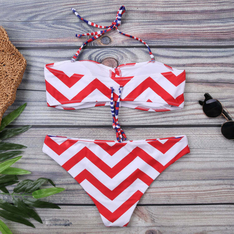 Y2K Aesthetic Colorful Striped Bikini Set for Niche Women Fashion