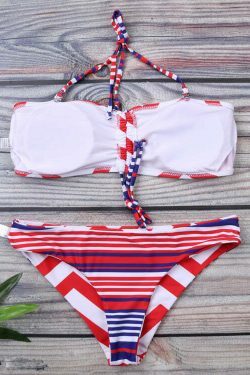 Y2K Aesthetic Colorful Striped Bikini Set for Niche Women Fashion