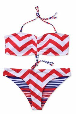 Y2K Aesthetic Colorful Striped Bikini Set for Niche Women Fashion