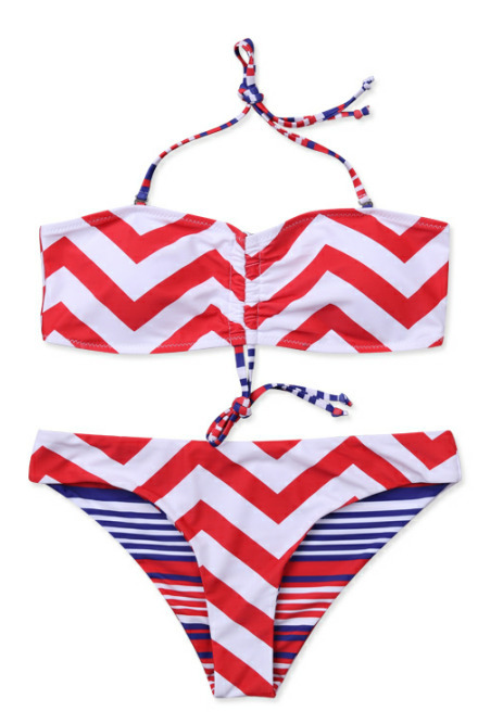 Y2K Aesthetic Colorful Striped Bikini Set for Niche Women Fashion
