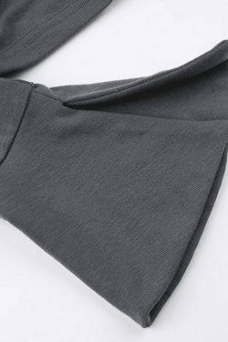 Y2K Aesthetic Contrast Color Halter Flare Long Sleeve Tee - Coquette & Grunge Style