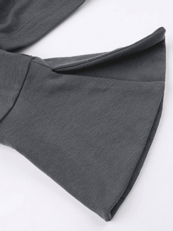 Y2K Aesthetic Contrast Color Halter Flare Long Sleeve Tee - Coquette & Grunge Style Y2K Aesthetic Contrast Color Halter Flare Long Sleeve Tee - Coquette & Grunge Style