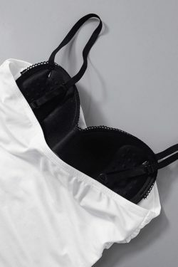 Y2K Aesthetic Contrast Color Pleat Cami Top - Coquette & Grunge Style Women's Fashion