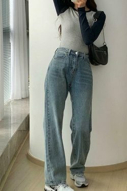 Y2K Aesthetic Contrast Color Raglan Slim Long Sleeve Knit