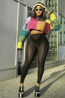 Y2K Aesthetic Contrast Color Round Neck Short Sweater - Coquette Grunge Fashion