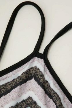 Y2K Aesthetic Contrast Print Maxi Dress with Cross Back Detail