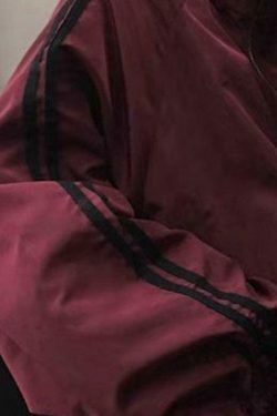 Y2K Aesthetic Contrast Stripe Zip Up Jacket - Coquette Grunge Fashion & Pastel Goth Vibes