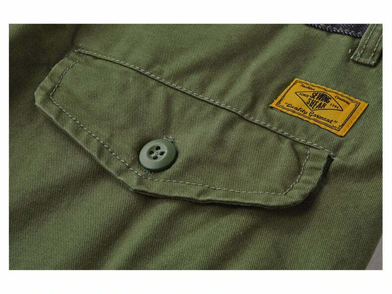 Y2K Aesthetic Contrast Waistband Cargo Pants with Paint Splash - Grunge Style Women's Fashion Y2K Aesthetic Contrast Waistband Cargo Pants with Paint Splash - Grunge Style Women's Fashion