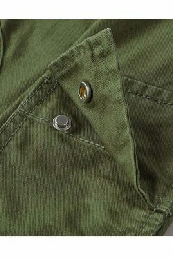 Y2K Aesthetic Contrast Waistband Cargo Pants with Paint Splash - Grunge Style Women's Fashion