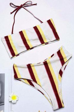 Y2K Aesthetic Convertible Strap Halter Backless Bikini Swimsuit