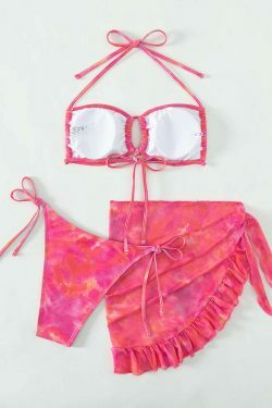 Y2K Aesthetic Coquette Bikini Set - Retro Grunge Style Two-Piece Swimwear