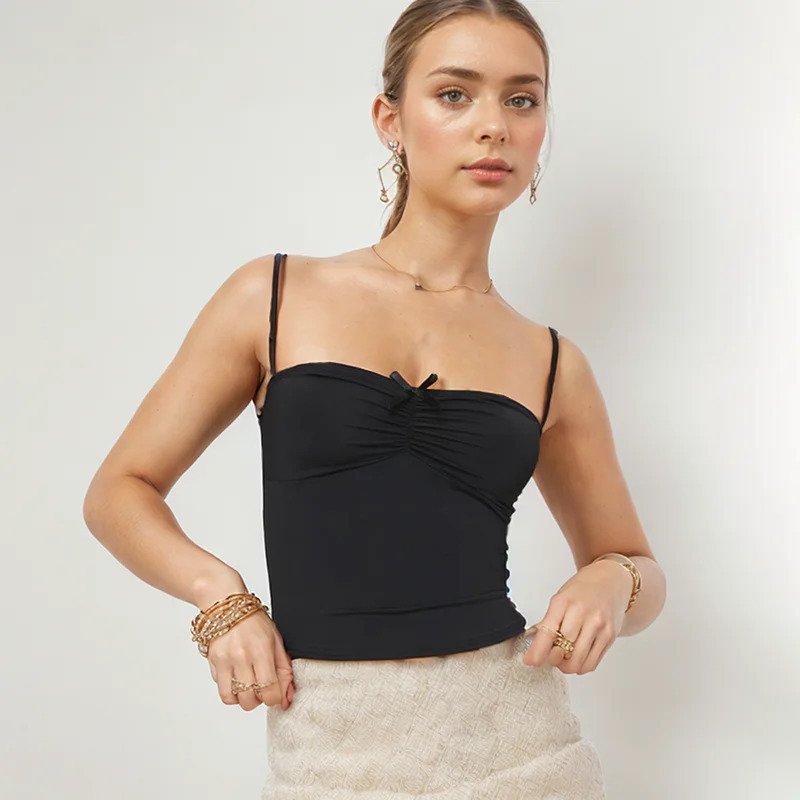 Y2K Aesthetic Coquette Cami Top with Adjustable Straps - Grunge Style Cute Pastel Goth Fashion Y2K Aesthetic Coquette Cami Top with Adjustable Straps - Grunge Style Cute Pastel Goth Fashion