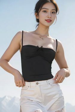 Y2K Aesthetic Coquette Cami Top with Adjustable Straps - Grunge Style Cute Pastel Goth Fashion