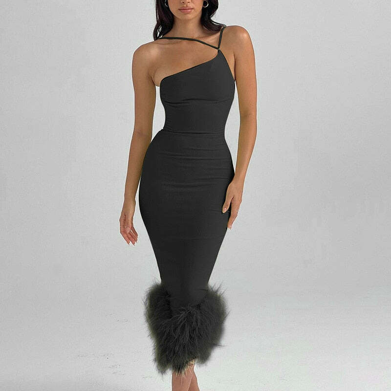 Y2K Aesthetic Coquette Dress with Feather Detail - Grunge Style Women's Fashion Y2K Aesthetic Coquette Dress with Feather Detail - Grunge Style Women's Fashion