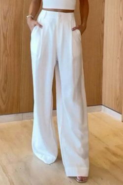 Y2K Aesthetic Coquette Halter Top & Wide Leg Pant Set for Women - Grunge Style Outfit