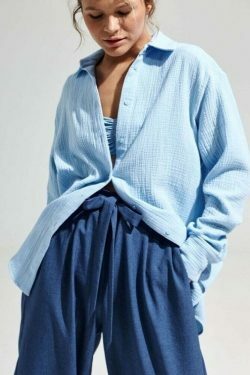 Y2K Aesthetic Coquette Loose Shirt - Grunge Style Cargo Skirt & Pastel Goth Fashion