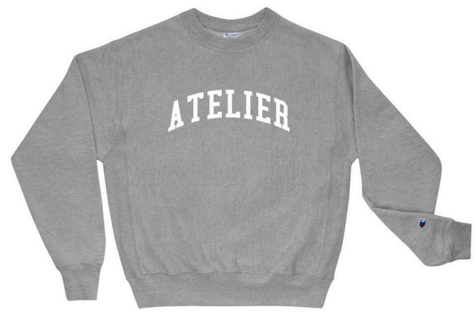 Y2K Aesthetic Coquette Style 'Atelier' Sweatshirt by AFFICIAL x CHAMPION Y2K Aesthetic Coquette Style 'Atelier' Sweatshirt by AFFICIAL x CHAMPION