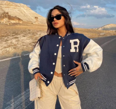 Y2K Aesthetic Coquette Style Baseball Jacket for Women - Grunge, Pastel Goth, and Old Money Fashion Y2K Aesthetic Coquette Style Baseball Jacket for Women - Grunge, Pastel Goth, and Old Money Fashion