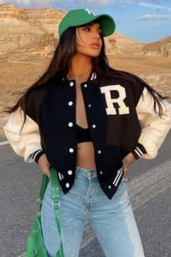 Y2K Aesthetic Coquette Style Baseball Jacket for Women - Grunge, Pastel Goth, and Old Money Fashion
