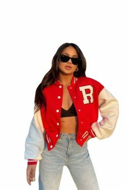 Y2K Aesthetic Coquette Style Baseball Jacket for Women - Grunge, Pastel Goth, and Old Money Fashion