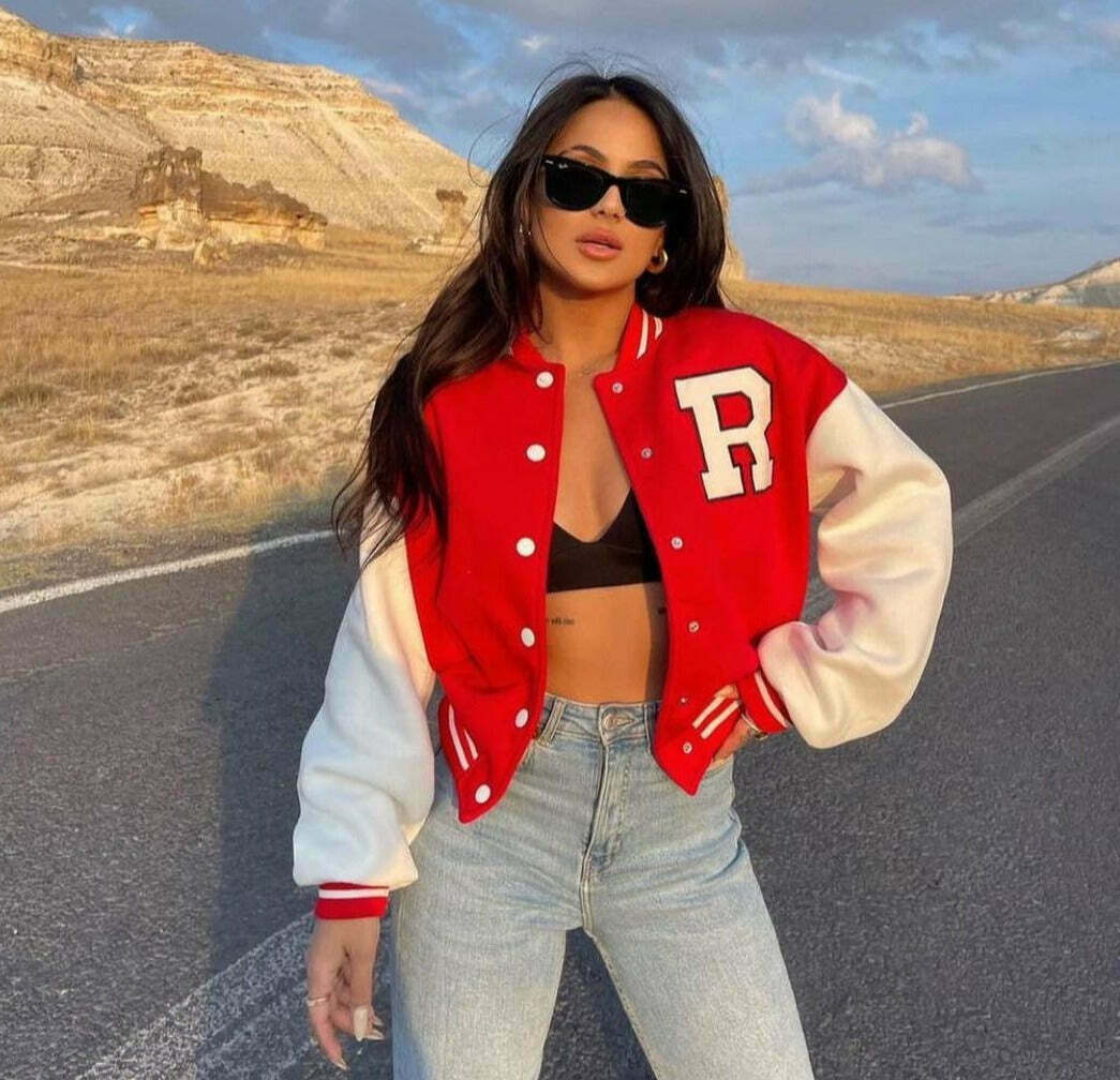 Y2K Aesthetic Coquette Style Baseball Jacket for Women - Grunge, Pastel Goth, and Old Money Fashion Y2K Aesthetic Coquette Style Baseball Jacket for Women - Grunge, Pastel Goth, and Old Money Fashion