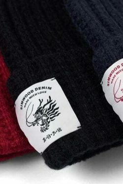 Y2K Aesthetic Coquette Style Beanie Hat for Women - Grunge, Pastel Goth, and Old Money Fashion