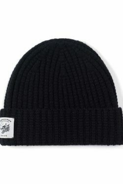 Y2K Aesthetic Coquette Style Beanie Hat for Women - Grunge, Pastel Goth, and Old Money Fashion