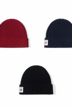 Y2K Aesthetic Coquette Style Beanie Hat for Women - Grunge, Pastel Goth, and Old Money Fashion