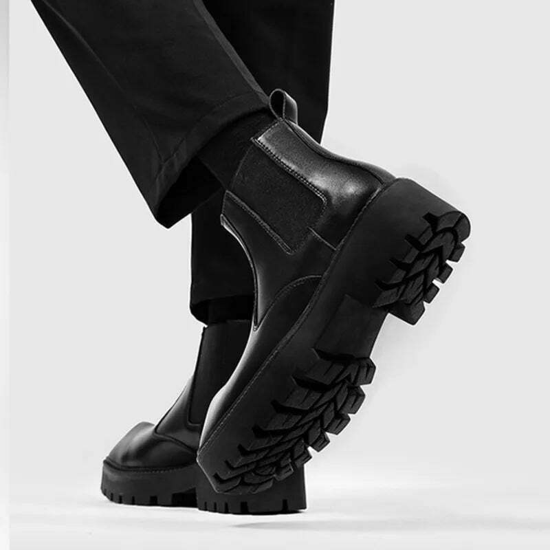 Y2K Aesthetic Coquette Style Black Angled Toe Chelsea Boots Y2K Aesthetic Coquette Style Black Angled Toe Chelsea Boots