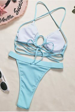 Y2K Aesthetic Coquette Style Braided Strappy Bikini Set