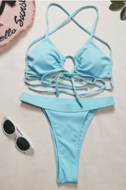 Y2K Aesthetic Coquette Style Braided Strappy Bikini Set