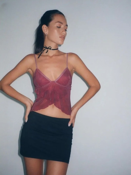 Y2K Aesthetic Coquette Style Cami with Pastel Goth Vibes and Grunge Flair Y2K Aesthetic Coquette Style Cami with Pastel Goth Vibes and Grunge Flair