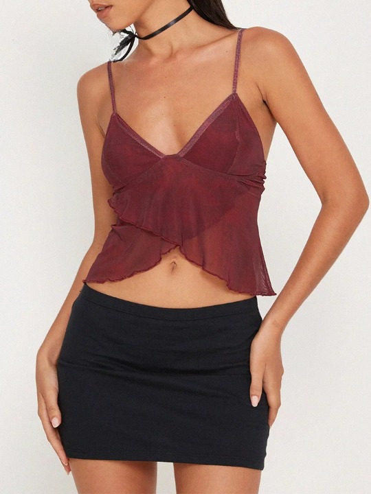 Y2K Aesthetic Coquette Style Cami with Pastel Goth Vibes and Grunge Flair Y2K Aesthetic Coquette Style Cami with Pastel Goth Vibes and Grunge Flair