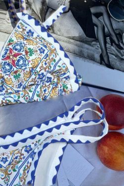 Y2K Aesthetic Coquette Style Cargo Skirt & Bikini Set - Grunge & Pastel Goth Fashion