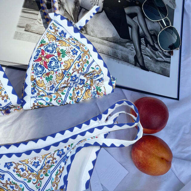 Y2K Aesthetic Coquette Style Cargo Skirt & Bikini Set - Grunge & Pastel Goth Fashion