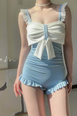 Y2K Aesthetic Coquette Style Cargo Skirt & Bow Shorts Swimwear Set