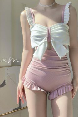 Y2K Aesthetic Coquette Style Cargo Skirt & Bow Shorts Swimwear Set